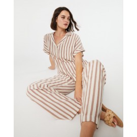 Camisa estampada de mujer de manga corta y con cuello solapa, de  Paz Torras