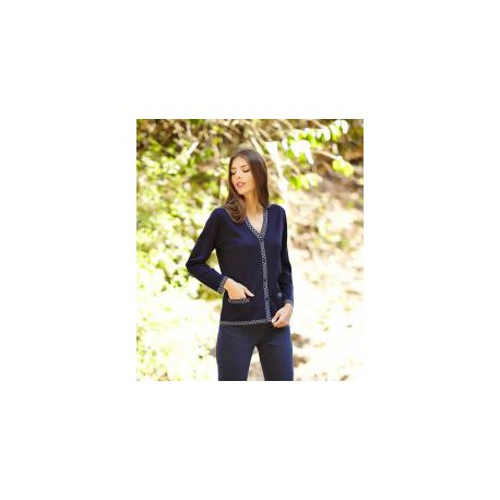 Chaqueta de punto de mujer Juper con bolsillos +colores