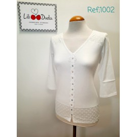CAMISETA CON BORDADOS  MUJER LILI DUDU +colores
