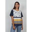 BLUSA LUNARES Y RAYAS MUJER GALMALLA