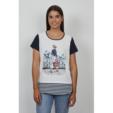 BLUSA ESTAMPADA MUJER GALMALLA +colores