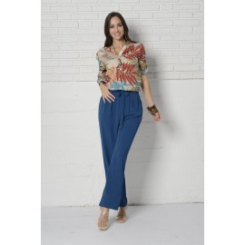 Pantalón fluido de mujer con cinturón ROBERTO BASSI WOMAN +COLORES