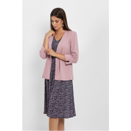 Chaqueta crepe larga verde petroleo mujer Boguar