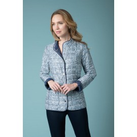 Parka reversible, guateada de mujer Estefania Rodriguez en color azul marino