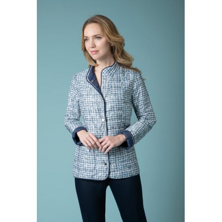 Parka reversible, guateada de mujer Estefania Rodriguez en color azul marino