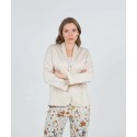 Chaqueta de mujer cuello solapa botones joya +colores