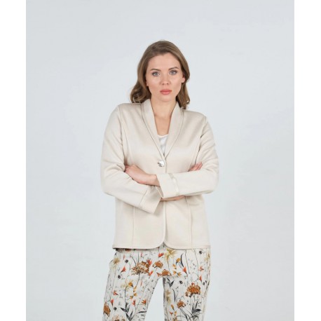 Chaqueta de mujer cuello solapa botones joya +colores