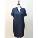 VESTIDO CAMISERO AZUL MARINO MUJER ESTEFANIA RODRIGUEZ