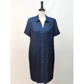 VESTIDO CAMISERO AZUL MARINO MUJER ESTEFANIA RODRIGUEZ