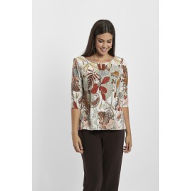 CAMISETA HOJAS MUJER BOGUAR