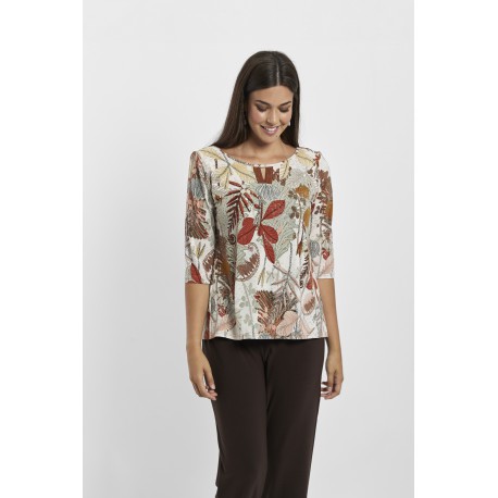 CAMISETA HOJAS MUJER BOGUAR