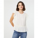 Blusa de mujer sin mangas y con detalle de volantes mujer Paz Torras
