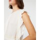 Blusa de mujer sin mangas y con detalle de volantes mujer Paz Torras