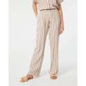 Pantalón recto de mujer con estampado de rayas y cintura elástica PAZ TORRAS
