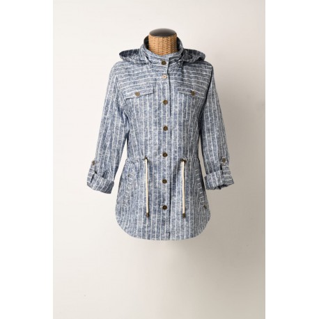 PARKA RAYAS CON CAPUCHA MUJER ESTEFANIA 