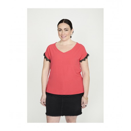 BLUSA PUNTILLA ROJA SPG-JENUAN