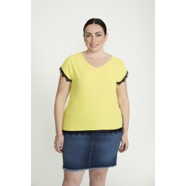 BLUSA PUNTILLA LISA AMARILLA SPG-JENUAN