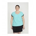 BLUSA PUNTILLA LISA TURQUESA SPG-JENUAN