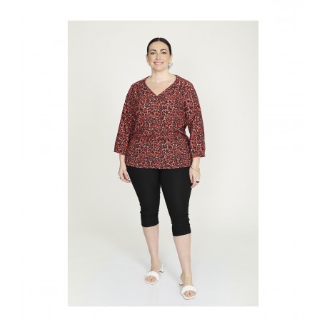  BLUSA TAPETA PRINT FUEGO MUJER SPG-JENUAN TALLAS ESPECIALES