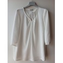 BLUSA BLANCA CON PERLA MUJER IN PERFECTA