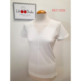 Camiseta bordada de mujer Lili Dudu  +colores