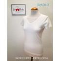 CAMISETA BASICA PICO MUJER LILI DUDU