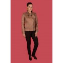 Cazadora camel cremalleras de mujer chema blanco