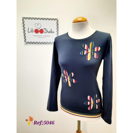 CAMISETA FLOR MUJER LILI DUDU +COLORES
