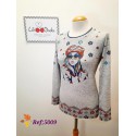 CAMISETA PUNTO GRIS CON CARA LILI DUDU