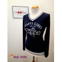 CAMISETA AZUL MARINO CON PUNTILLA LILI DUDU 