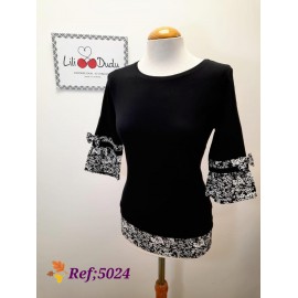 CAMISETA NEGRA MUJER LILI DUDU