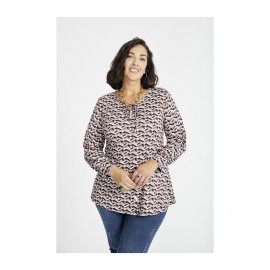 CAMISETA EVASÉ GEOMETRICA MUJER SPG-JENUAN TALLAS GRANDES