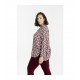 BLUSA CUELLO ESTAMPADO RETRO MUJER SPG-JENUAN TALLAS ESPECIALES