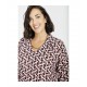 BLUSA CUELLO ESTAMPADO RETRO MUJER SPG-JENUAN TALLAS ESPECIALES