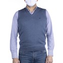 Chaleco azul cuello pico lana hombre Brown Jury