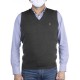 Chaleco gris cuello pico lana hombre Brown Jury