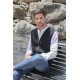 Chaleco gris cuello pico lana hombre Brown Jury