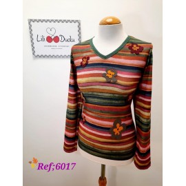 CAMISETA LANOSA RAYAS MUJER LILI DUDU