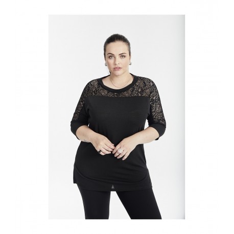 CAMISETA BLONDA NEGRA MUJER SPG-JENUAN TALLAS GRANDES
