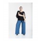 BLUSA CAPA GASA LISA NEGRA MUJER SPG-JENUAN TALLAS GRANDES