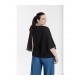 BLUSA CAPA GASA LISA NEGRA MUJER SPG-JENUAN TALLAS GRANDES