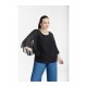 BLUSA CAPA GASA LISA NEGRA MUJER SPG-JENUAN TALLAS GRANDES