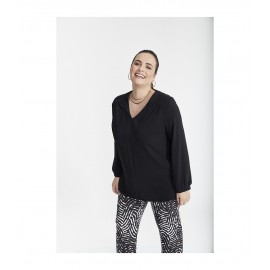 BLUSA LISA NEGRA TAPETA MUJER SPPG-JENUAN